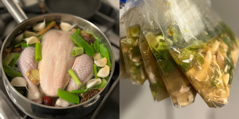 oac collagen-rich chicken broth, two ways