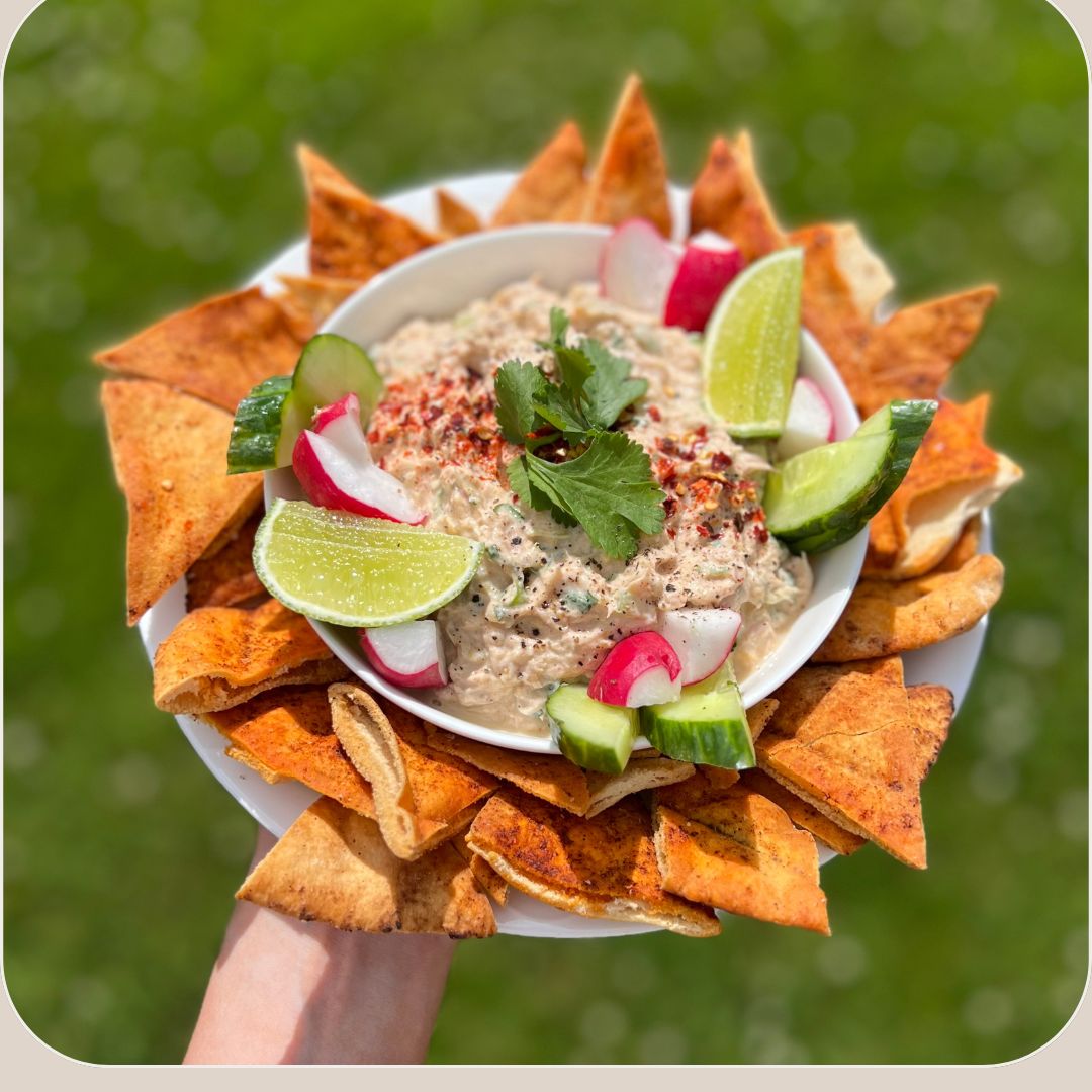 tuna dip with pitta crisps
