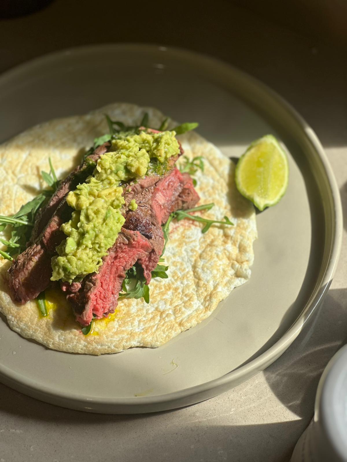 High Protein Egg White Steak Wrap with Chimichurri