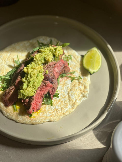 High Protein Egg White Steak Wrap with Chimichurri