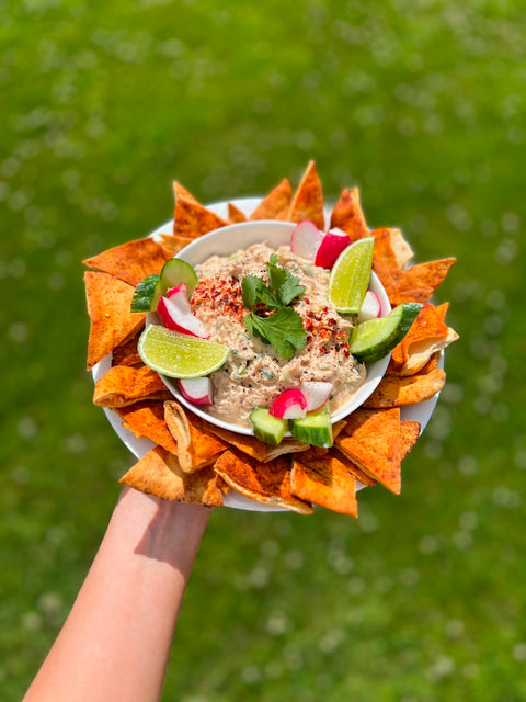 Tuna Dip with Pitta Crisps